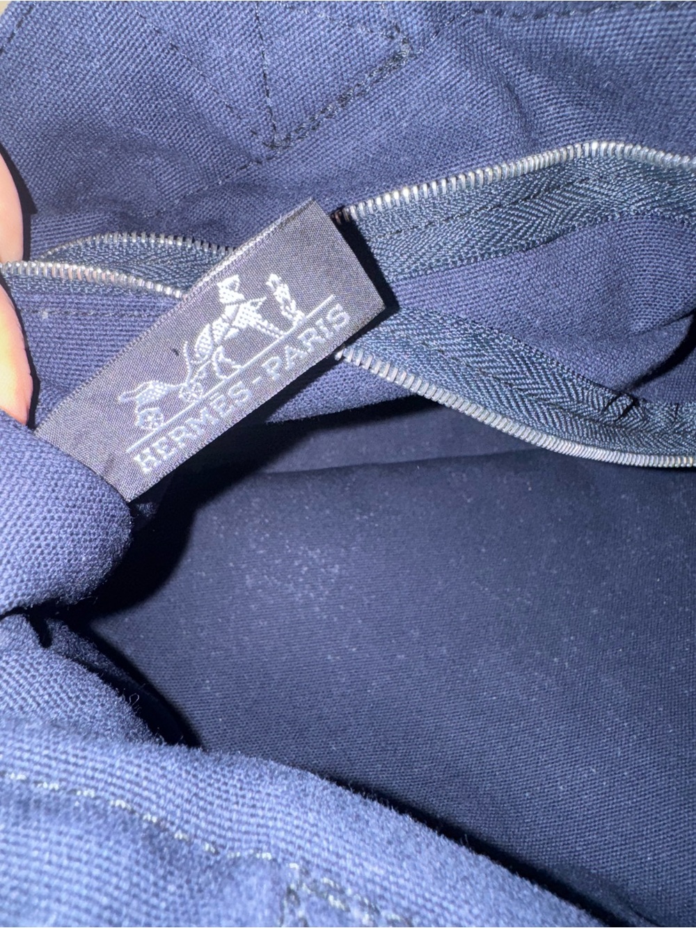 Hermes 💎 LARGE Two-Tone Navy and Black tote amazing condition - Picture 5 of 13